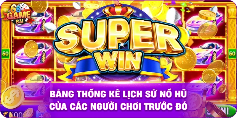 Bảng thống kê lịch sử nổ hũ của các người chơi trước đó.